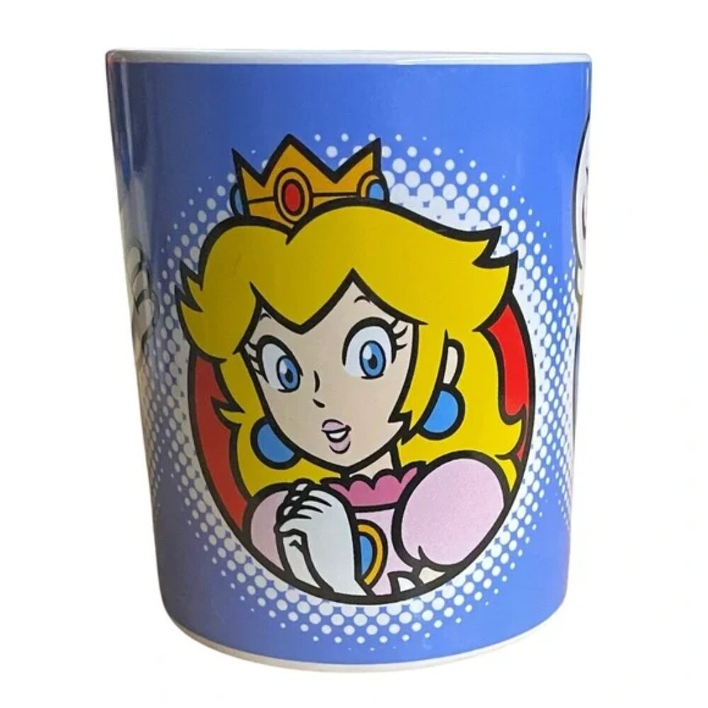 2-NINTENDO Super Mario Blue Coffee Mugs Luigi Princess Peach Ceramic Bowser game - Picture 7 of 11